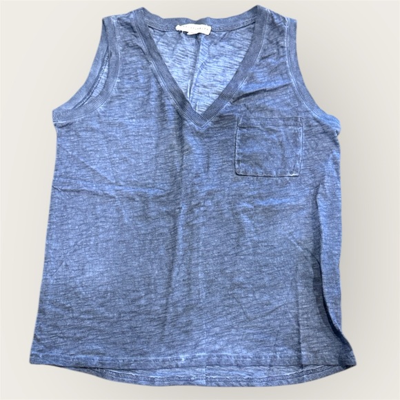 Jane and Delancey Tops - Jane and Delancey Heathered Blue Muscle Tee